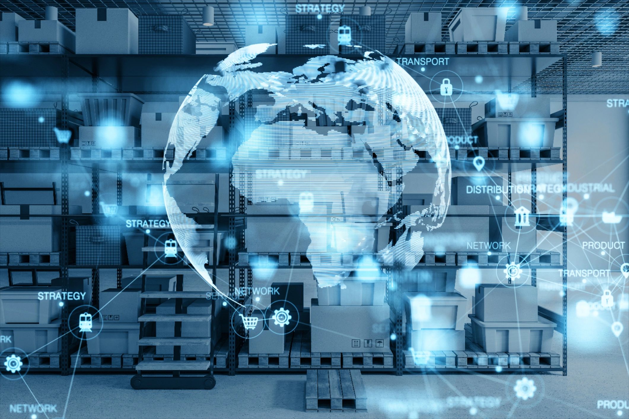 Digital logistics network concept representing risk and resilience guidance